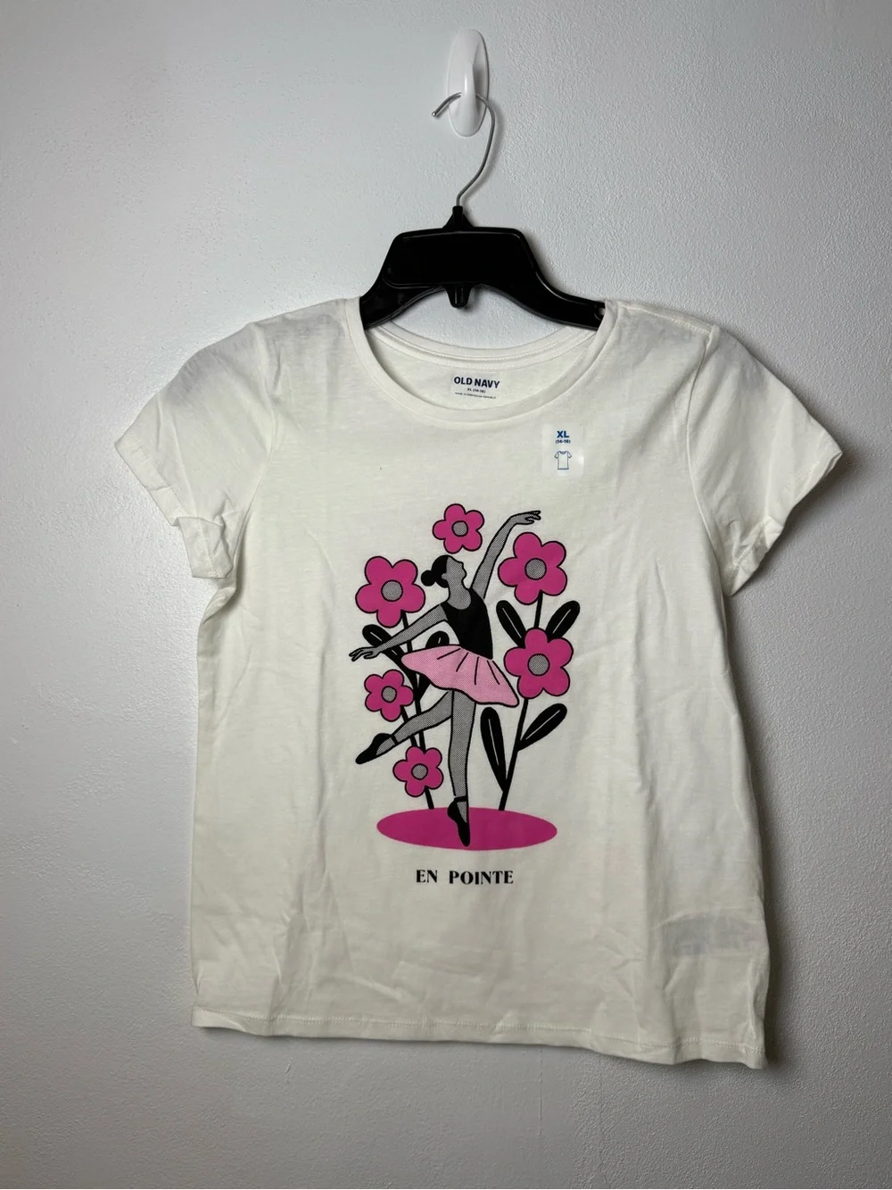 Old Navy Cream Short-Sleeve Tee with Pink Ballet Graphic